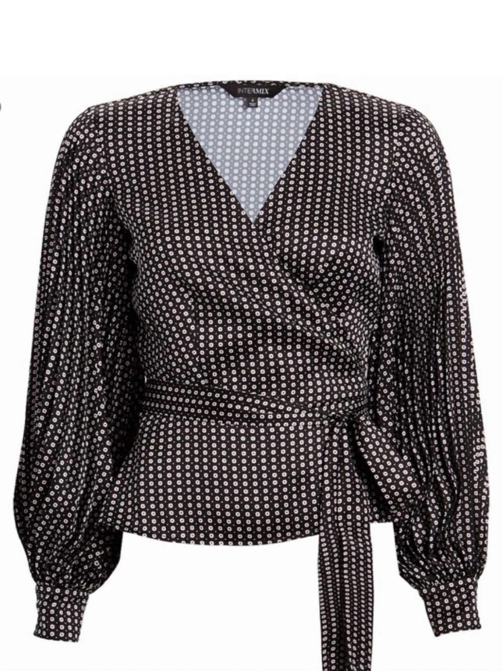 Intermix Wrap Long Sleeve Blouse